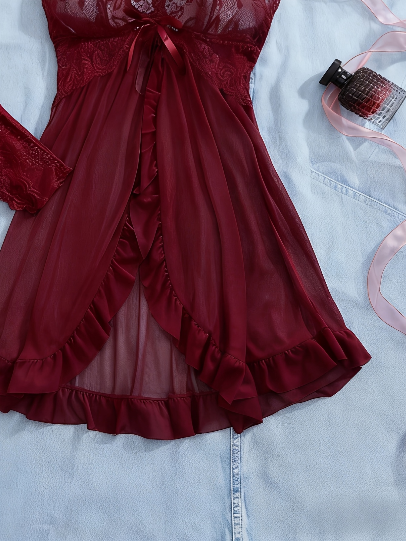 Front-Closure Mesh Camisole Set thumbnail 3