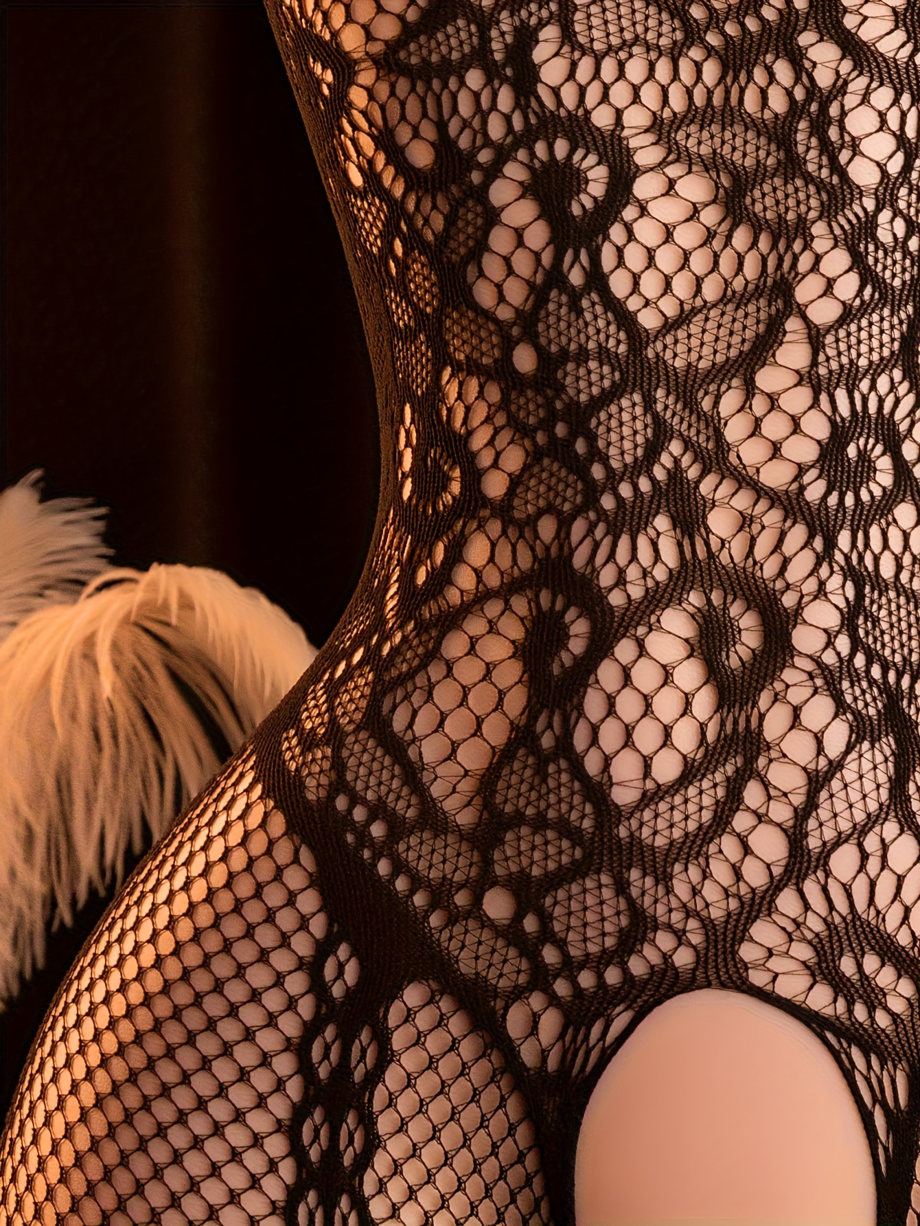Jacquard Cutout Sheer Bodystocking thumbnail 4
