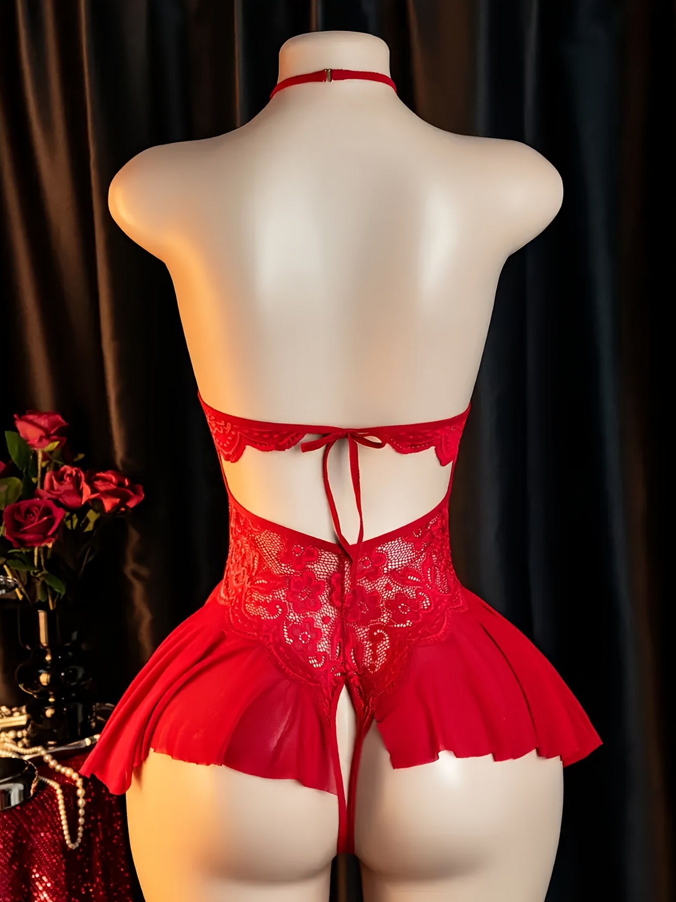 Sheer Chiffon Halter-Neck Bodysuit thumbnail 2
