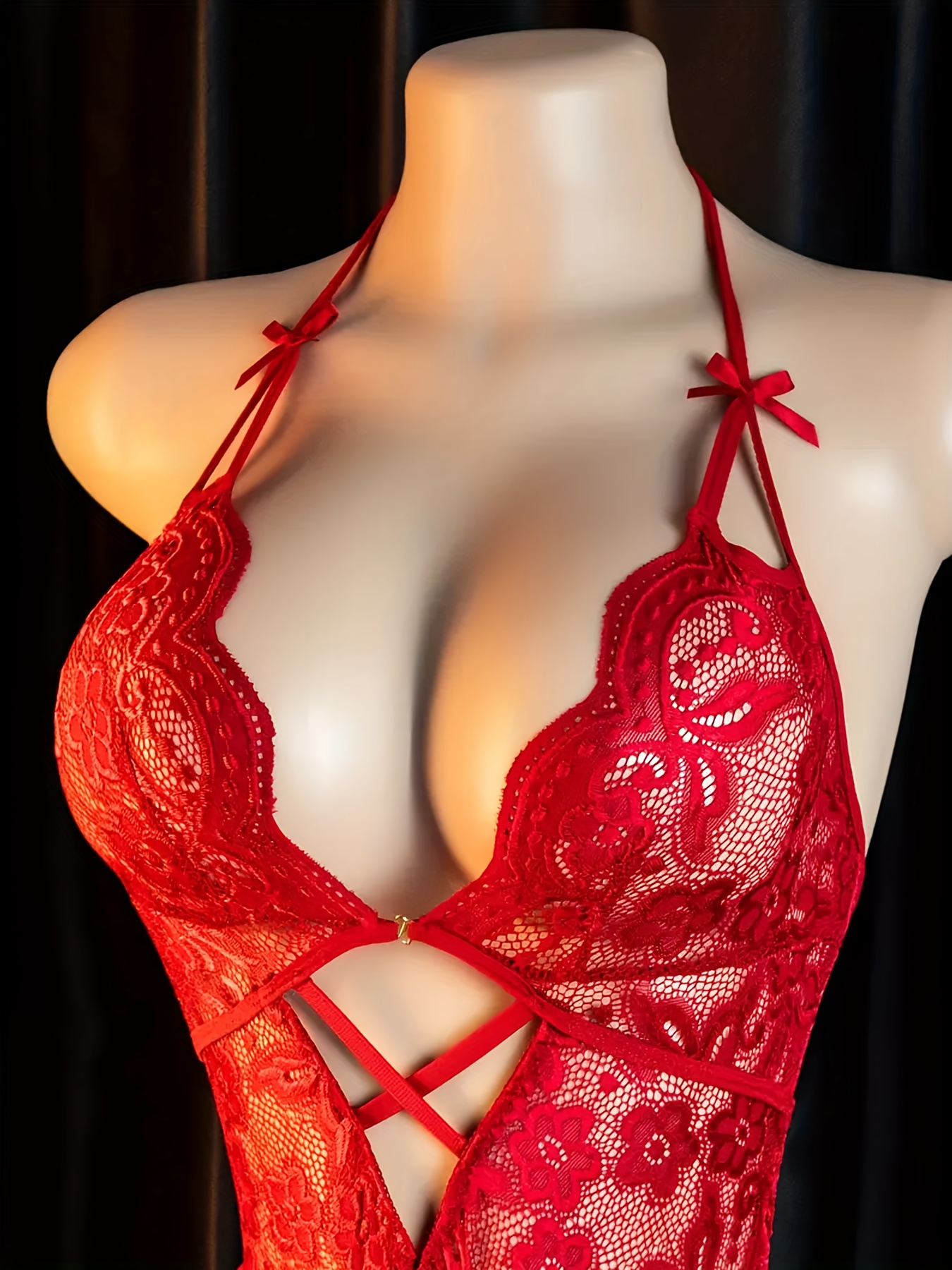 Sheer Chiffon Halter-Neck Bodysuit thumbnail 4