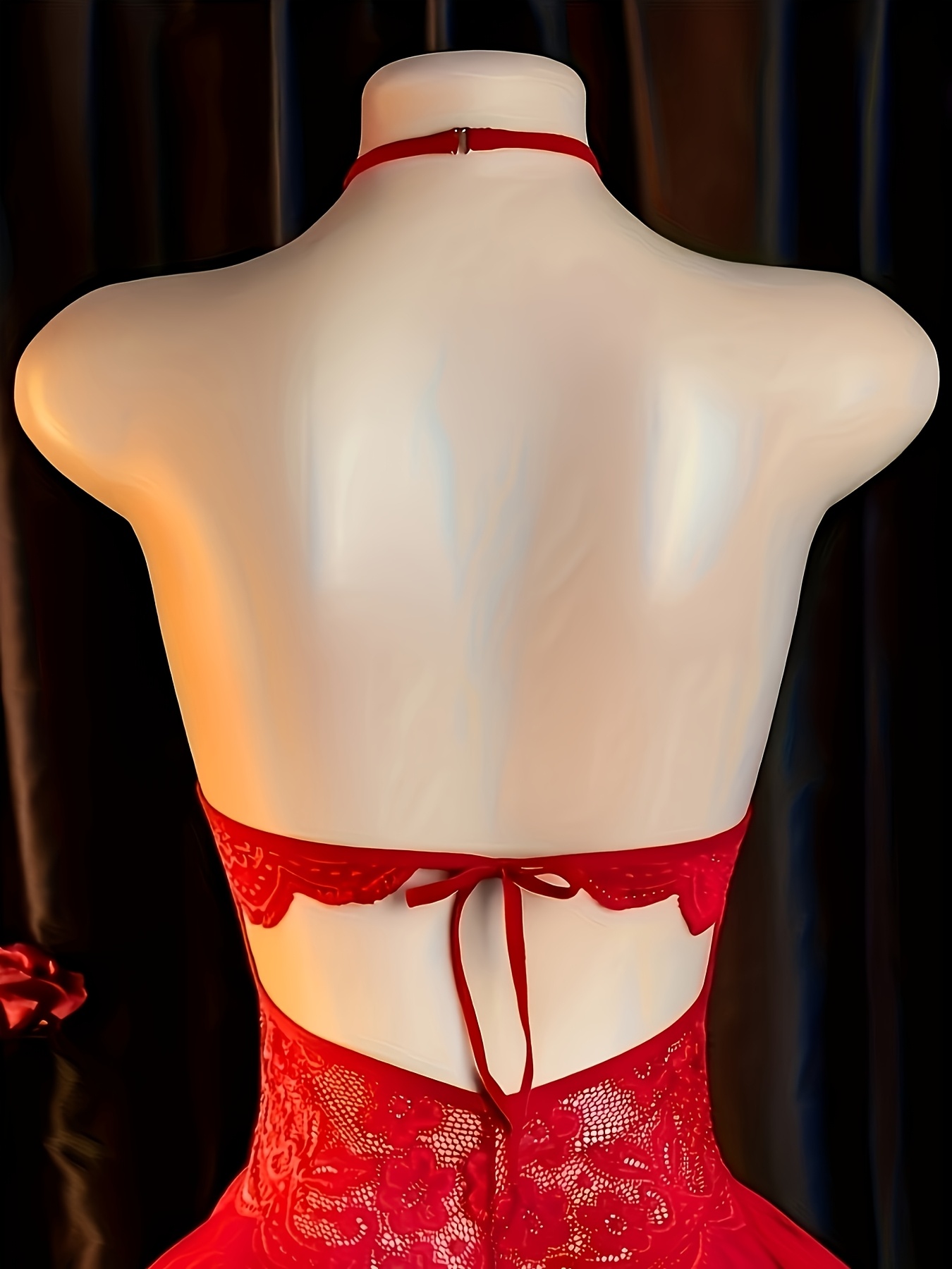 Sheer Chiffon Halter-Neck Bodysuit thumbnail 5